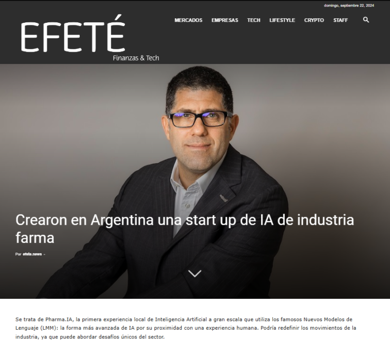 Lee más sobre el artículo efete.news «Crearon en Argentina una start up de IA de industria farma»